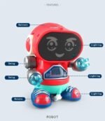 ⁦لعبة الروبوت الراقص والتفاعلي للأطفال – مع إضاءة LED ملونة وموسيقى⁩ - الصورة ⁦7⁩