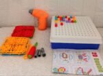 مجموعة ألعاب "Creative Screw Puzzle" التعليمية - 192 قطعة مع مثقاب كهربائي للأطفال لعبة التركيب الإبداعية (2D & 3D) مع مثقاب كهربائي - مجموعة أدوات البناء والتركيب التعليمية . - الصورة 2