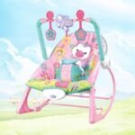 كرسي هزاز للأطفال والرضع من آيباي (ibaby) - مع خاصية الاهتزاز المهدئ، الموسيقى، وقوس ألعاب | ibaby Infant-to-Toddler Rocker