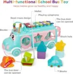 ⁦حافلة أتوبيس التعليمية متعددة الأنشطة - فرز الأشكال، ألوان، وموسيقى - Educational Activity Bus - Shape Sorter, Color Cognition & Xylophone⁩ - الصورة ⁦3⁩