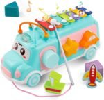 حافلة أتوبيس التعليمية متعددة الأنشطة - فرز الأشكال، ألوان، وموسيقى - Educational Activity Bus - Shape Sorter, Color Cognition & Xylophone - الصورة 9
