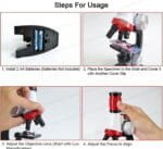 مجهر تعليمي للأطفال Microscope – تكبير حتى 1200x مع إضاءة LED وأدوات تجارب علمية - الصورة 5