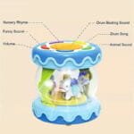 لعبة طبلة Music Drum الموسيقية للأطفال – كاروسيل دوار مع إضاءة وأصوات تفاعلية - الصورة 3