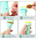 ⁦كشاف بروجيكتور العرض التعليمي للأطفال من PlayZone - لعبة جهاز عرض الصور (Flashlight Projector) مع شرائح تعليمية متنوعة⁩ - الصورة ⁦3⁩
