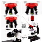 مجهر تعليمي للأطفال Microscope – تكبير حتى 1200x مع إضاءة LED وأدوات تجارب علمية - الصورة 6