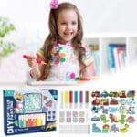⁦مجموعة الرسم بالجيل الملون للأطفال - ميدالية سيليكون كرستل للأطفال DIY Soft Glue Painting ألعاب تعليمية لتنمية الإبداع⁩ - الصورة ⁦3⁩