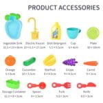 ⁦لعبة حوض غسيل الأطباق والخضروات والفواكه للأطفال vegetable electric sink toy مع صنبور مياه كهربائي وأدوات مطبخ محاكاة - حوض المطبخ التعليمي للأطفال⁩ - الصورة ⁦9⁩