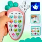 ⁦لعبة هاتف /تليفون الأرنب الموسيقي للأطفال بشكل الجزرة - أصوات حيوانات وألحان تفاعلية Carrot Rabbit Baby Musical Phone Toy⁩ - الصورة ⁦3⁩