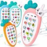 لعبة هاتف /تليفون الأرنب الموسيقي للأطفال بشكل الجزرة - أصوات حيوانات وألحان تفاعلية Carrot Rabbit Baby Musical Phone Toy