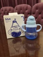 ⁦كوب تدريب الأطفال من Blue -كوب شرب بمقبضين وشاليمو – سعة 250 مل وخالٍ من BPA⁩ - الصورة ⁦6⁩