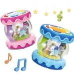 لعبة طبلة Music Drum الموسيقية للأطفال – كاروسيل دوار مع إضاءة وأصوات تفاعلية