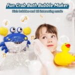 لعبة حمام للأطفال بتصميم سلطعون Bubble Crab - تصدر فقاعات صابون وتجربة استحمام ممتعة مع لعبة فقاعات الاستحمام للأطفال - سلطعون الفقاعات التفاعلي - الصورة 7