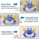 لعبة حمام للأطفال بتصميم سلطعون Bubble Crab - تصدر فقاعات صابون وتجربة استحمام ممتعة مع لعبة فقاعات الاستحمام للأطفال - سلطعون الفقاعات التفاعلي - الصورة 3