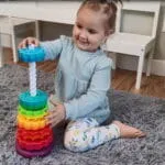 ⁦لعبة برج قوس قزح الدوار Rainbow Rotating Tower - مكعبات تركيب تعليمية لتنمية مهارات الطفل - لعبة البرج الدوار التفاعلي⁩ - الصورة ⁦8⁩
