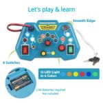 لوحة تحكم مونتيسوري للأطفال LED Light Montessori Handle - لعبة تعليمية لتطوير المهارات الحسية والحركية - لوحة مفاتيح ومفاتيح كهربائية تفاعلية للأطفال - الصورة 6