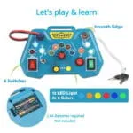 لوحة تحكم مونتيسوري للأطفال LED Light Montessori Handle - لعبة تعليمية لتطوير المهارات الحسية والحركية - لوحة مفاتيح ومفاتيح كهربائية تفاعلية للأطفال - الصورة 6
