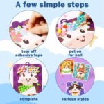 مجموعة أشغال يدوية للأطفال بكرات البوم بوم - 18 لوحة حيوانات مع ملقط DIY Pom Pom Craft Kit | لعبة تعليمية لتنمية المهارات هدية تعليمية بدون فوضى لسن 4-8 سنوات - الصورة 3