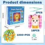 مجموعة أشغال يدوية للأطفال بكرات البوم بوم - 18 لوحة حيوانات مع ملقط DIY Pom Pom Craft Kit | لعبة تعليمية لتنمية المهارات هدية تعليمية بدون فوضى لسن 4-8 سنوات - الصورة 2