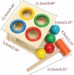 لعبة صندوق دق الكرات الخشبية بالشاكوش للأطفال wooden hammer ball box toy لعبة تعليمية لتنمية المهارات الحركية والمنتسوري - الصورة 6