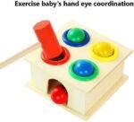 لعبة صندوق دق الكرات الخشبية بالشاكوش للأطفال wooden hammer ball box toy لعبة تعليمية لتنمية المهارات الحركية والمنتسوري - الصورة 4
