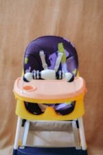 كرسي طعام للأطفال مرتفع وقابل للتعديل مع صينية وعجلات - Baybee High Chair كرسي إطعام أطفال 2 في 1 قابل للتحويل مع حزام أمان وسلة تخزين سفليّة adjustable high chair with wheels - الصورة 12