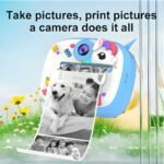 كاميرا طباعة فورية للأطفال بتصميم - كاميرا رقمية حرارية مع فيديو وألعاب وموسيقى Unicorn Instant Print Camera for Kids - Zero Ink Thermal Camera - الصورة 12