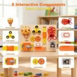 لوحة الأنشطة الخشبية للأطفال (Busy Board) | ألعاب منتسوري لتنمية المهارات والتركيز - ألعاب تقوية المهارات الحركية الدقيقة - الصورة 12